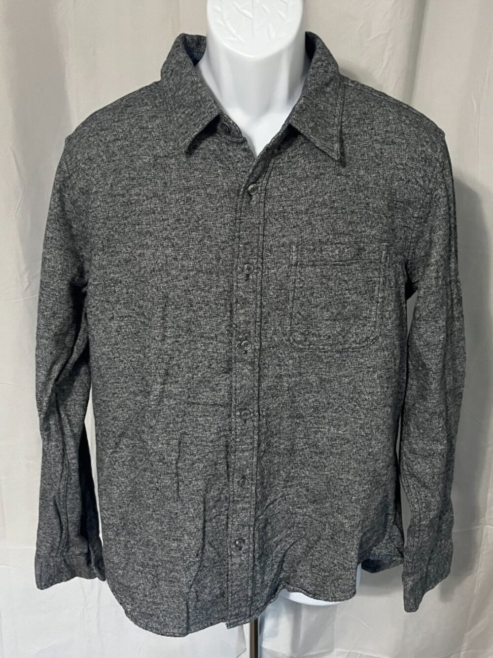 π Outerknown Menβs Long Sleeve Shirt M Gray Marled Casual Tee Organic Style πΏ - Picture 2 of 5